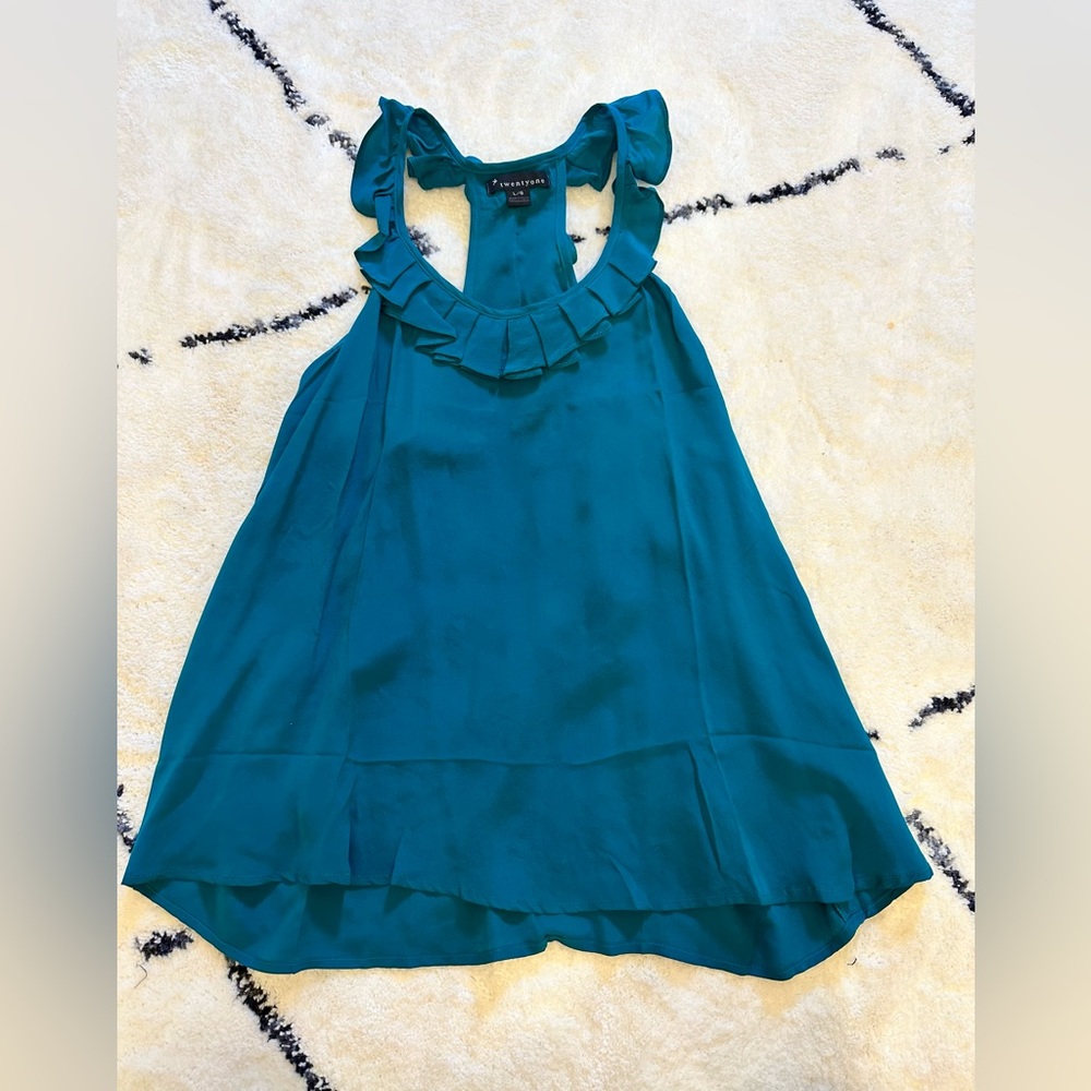 Silk ruffle top